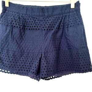 2 for $10 - J. Crew Women’s Size 4 Navy Eyelet Side Zip Shorts